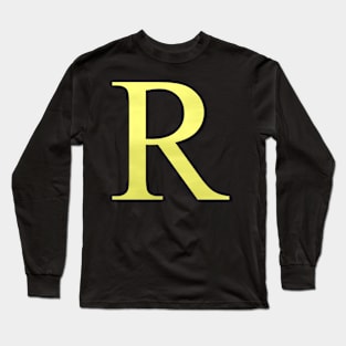 The Letter R in Shadowed Gold Long Sleeve T-Shirt